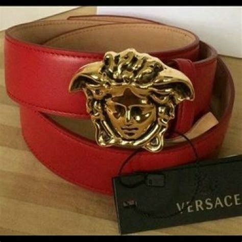 red versace belt gold medusa|versace medusa snake wings belt.